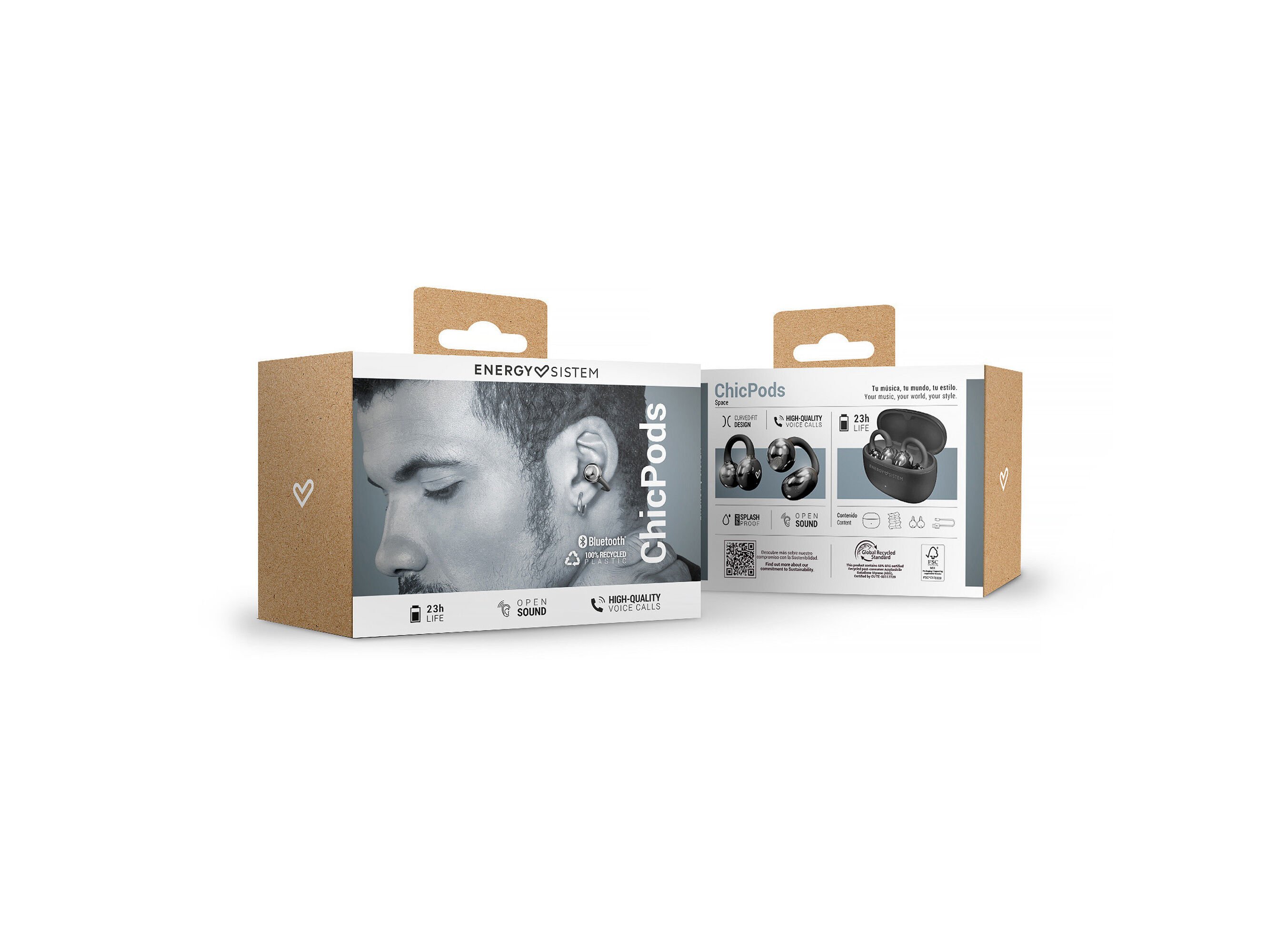 AURICULARES TWS ENERGY SISTEM SPACE CHICPODS PRETO TWS image number 4