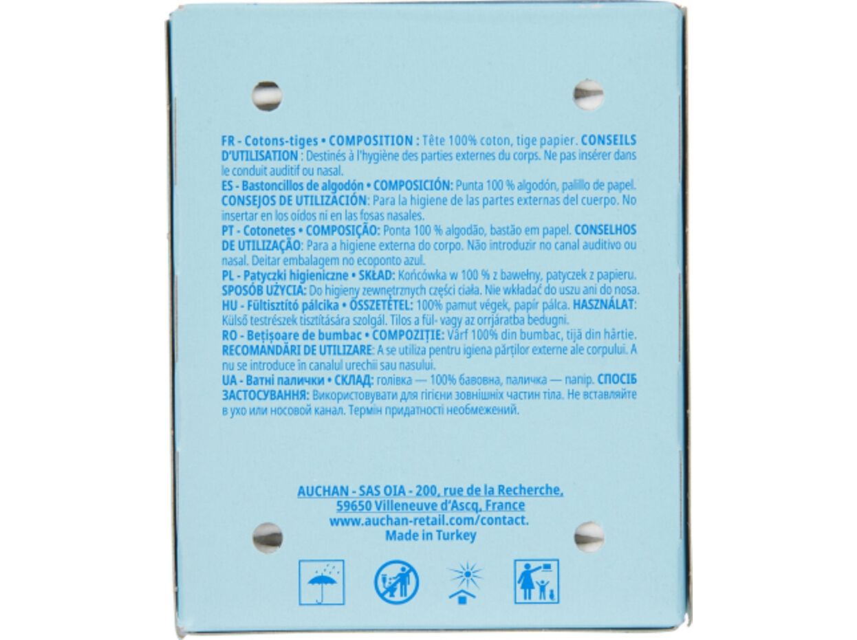 COTONETES CAIXA AUCHAN CL&Aacute;SSICOS 300 UN image number 1