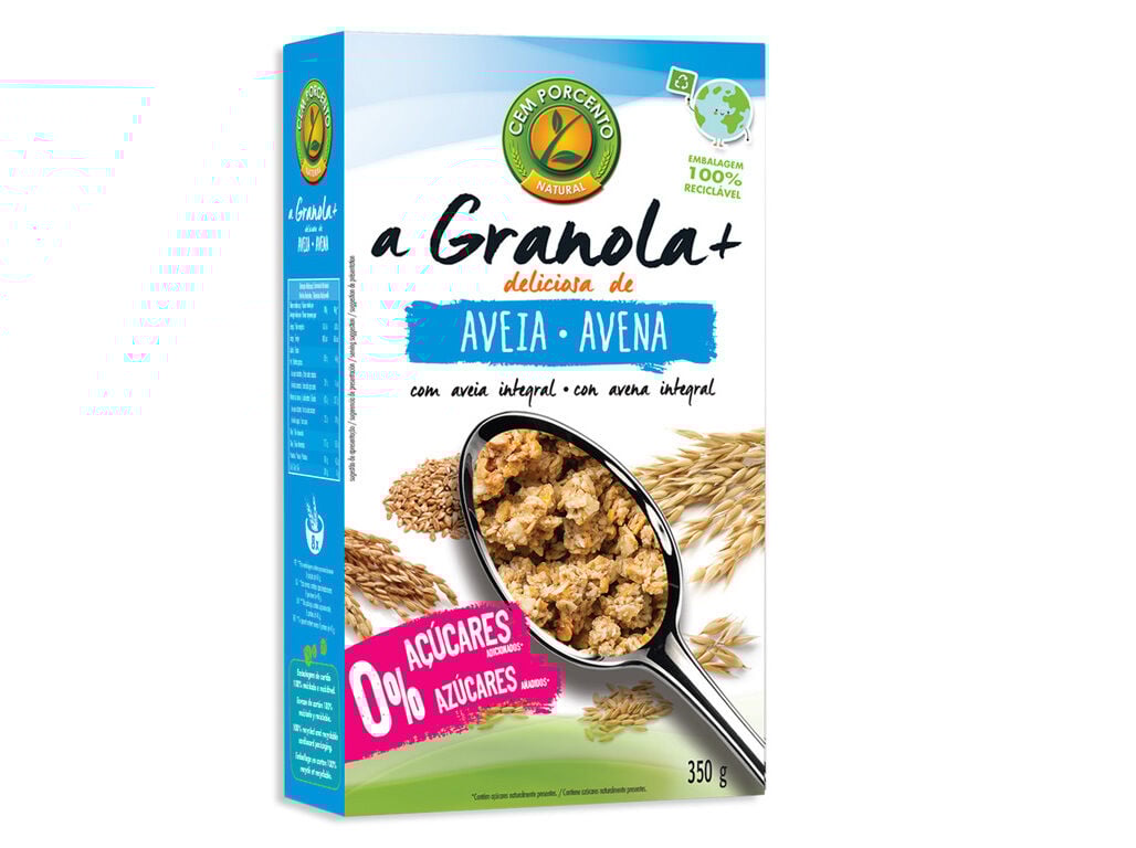 GRANOLA CEM PORCENTO AVEIA INTEGRAL SEM A&Ccedil;&Uacute;CAR 350G image number 0