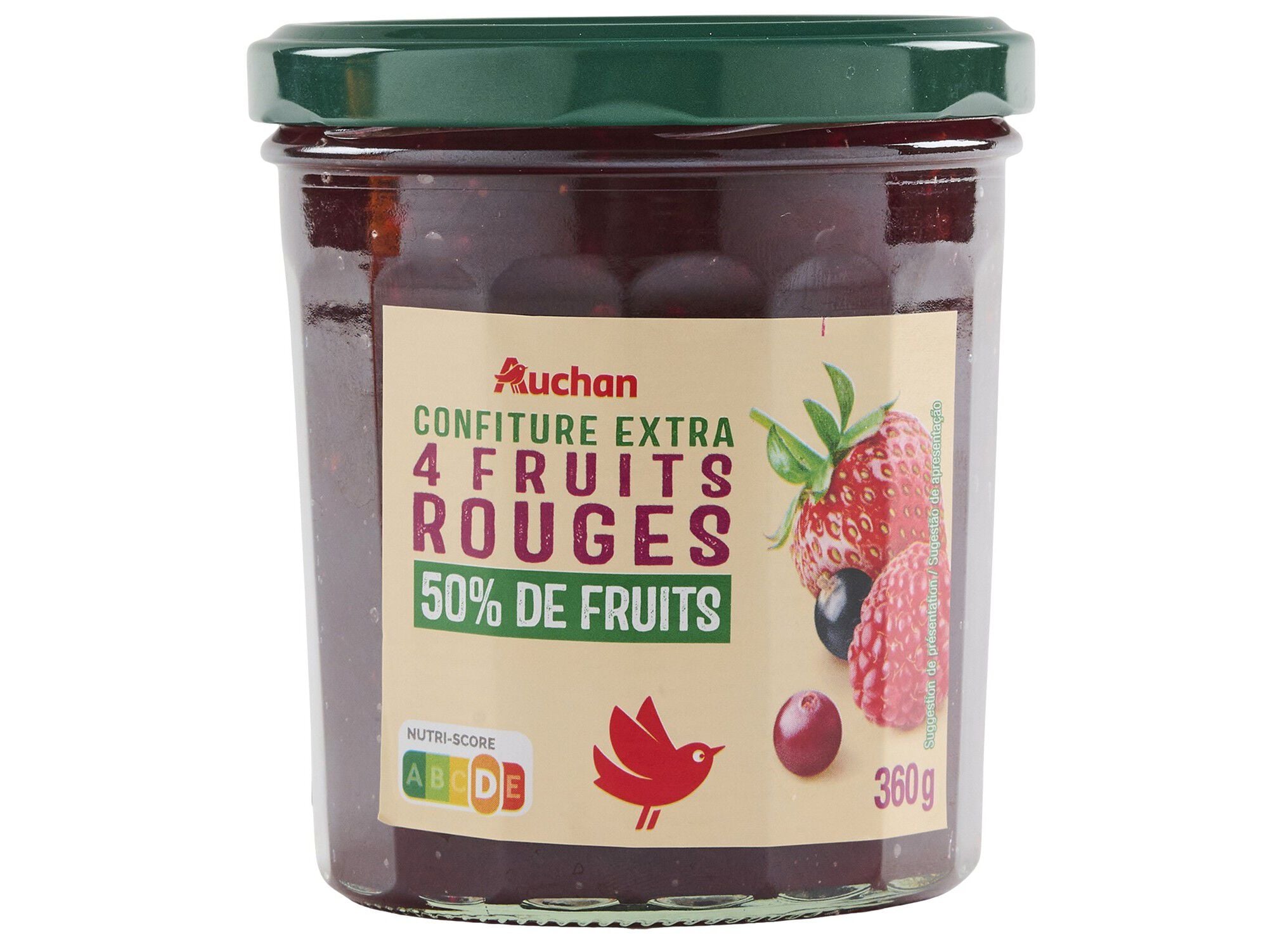 DOCE EXTRA AUCHAN FRUTOS VERMELHOS 360 G image number 0