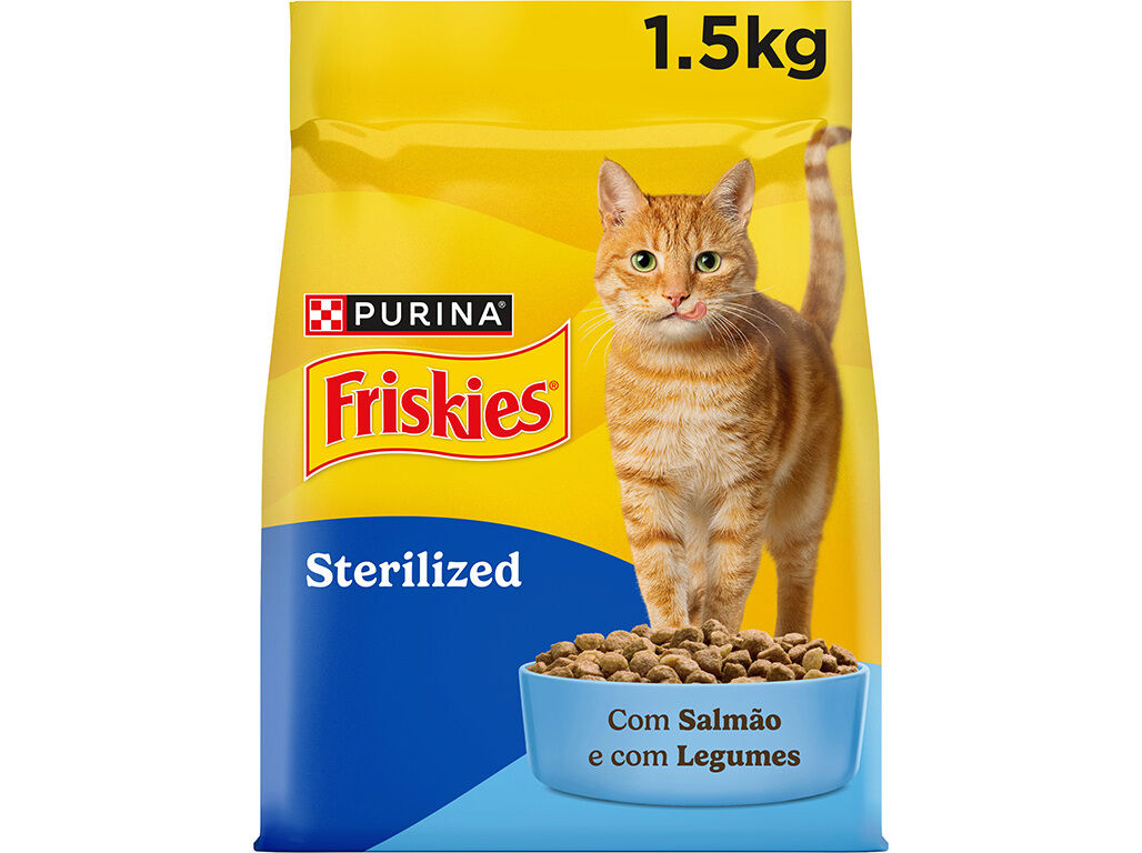 RA&Ccedil;&Atilde;O PARA GATO FRISKIES ESTERILIZADO COM SALM&Atilde;O 1.5KG