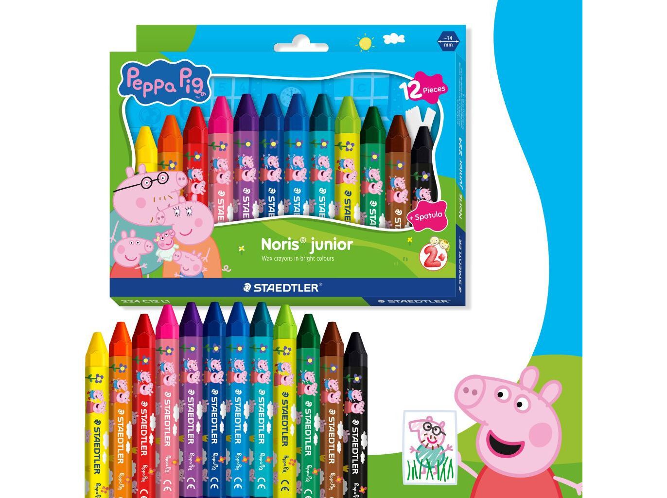 L&Aacute;PIS CERA STAEDTLER PEPPA PIG 12 UNIDADES image number 1