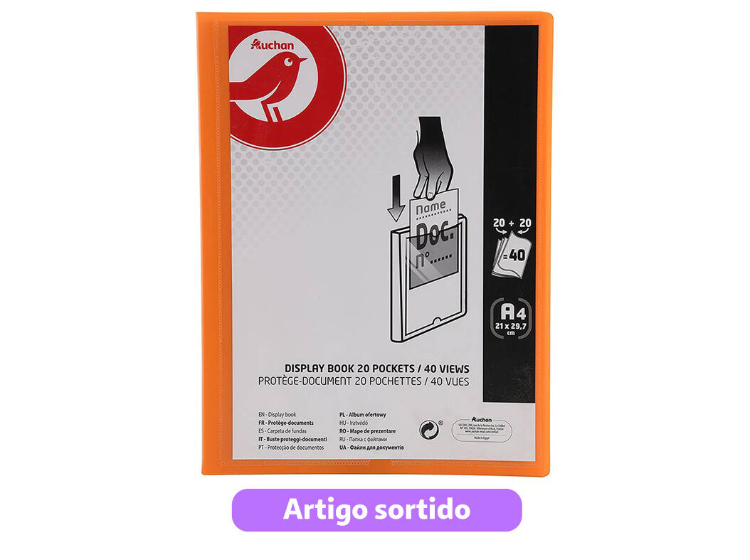 PORTF&Oacute;LIO AUCHAN A4 20+20 BOLSAS CORES SORTIDAS image number 6