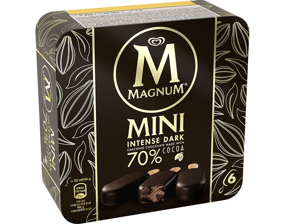 GELADO MAGNUM MULTIPACK MINI INTENSE DARK 70% 6X55ML image number 0