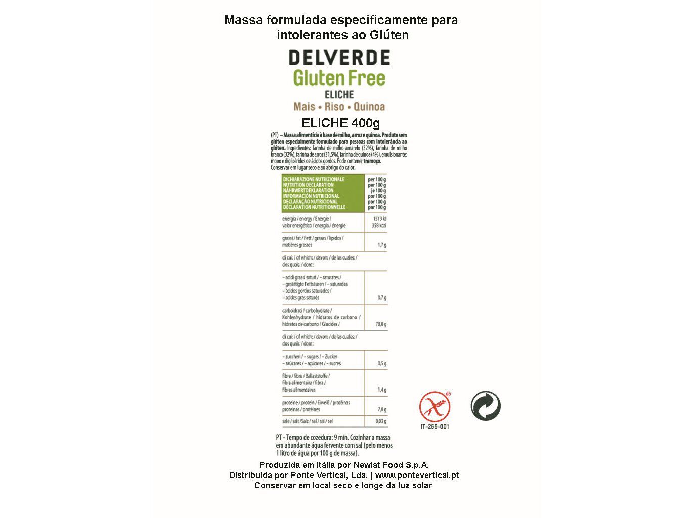 FUSILLI DELVERDE GLUTEN FREE 400G image number 1