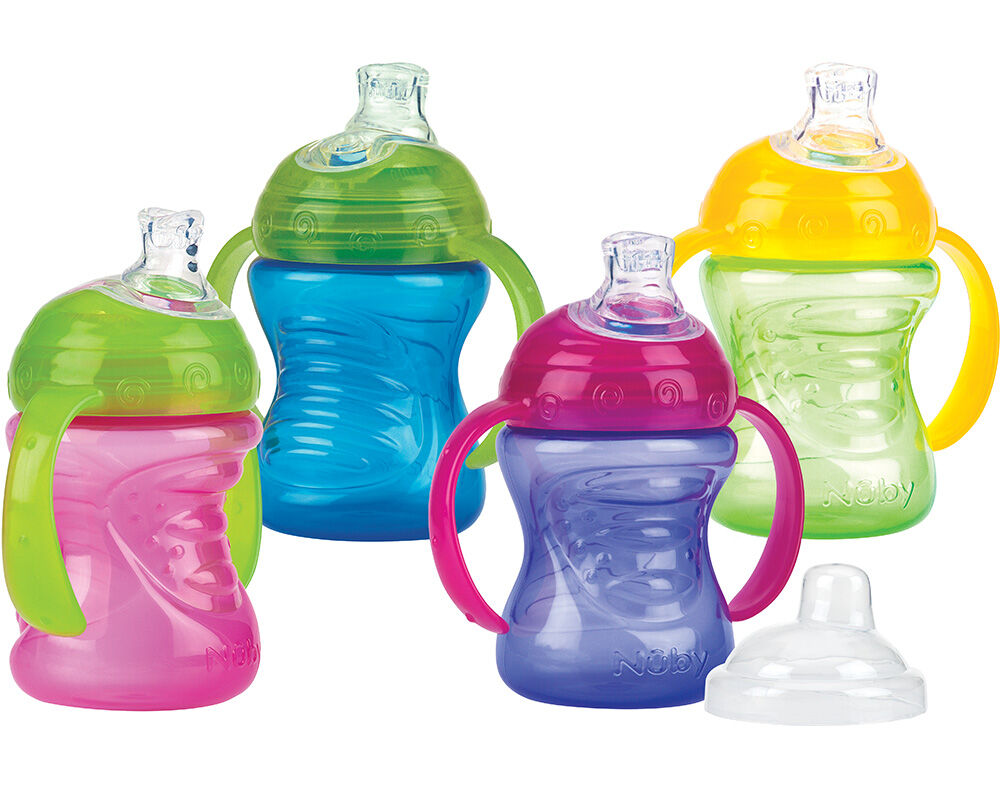 Nuby Copo com Bocal Super Spout 240ml +6M, Várias Cores