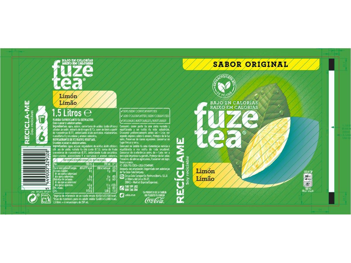 ICE TEA FUZE TEA LIM&Atilde;O 1.5L image number 2