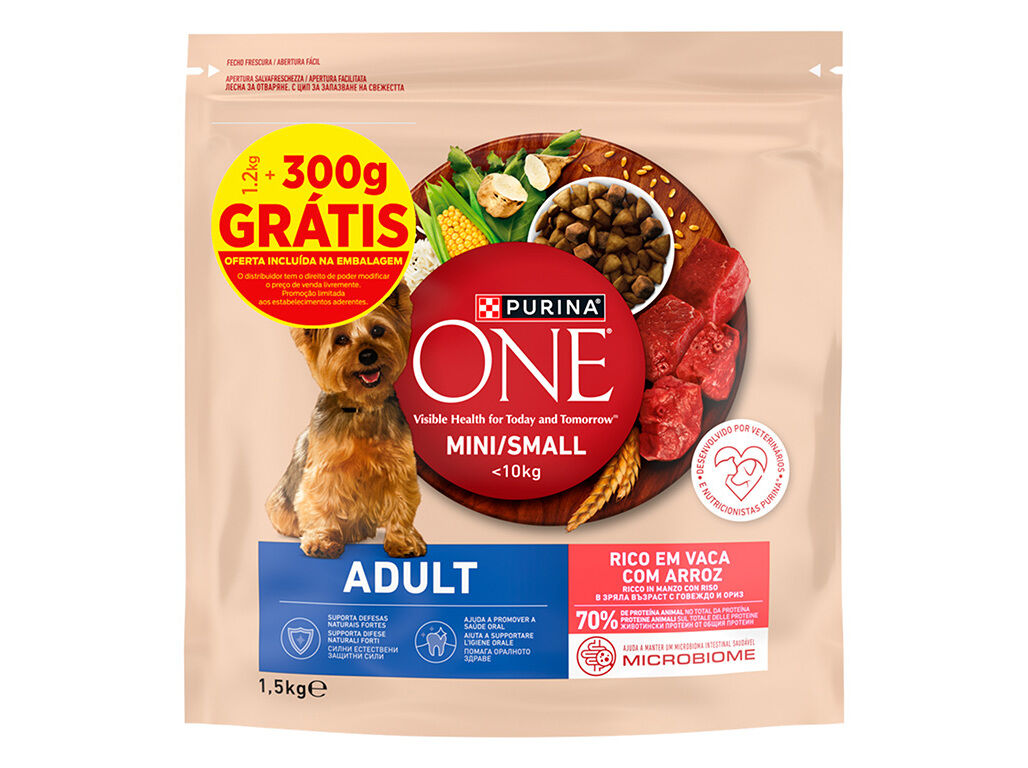 RA&Ccedil;&Atilde;O C&Atilde;O ONE MINI ADULTO VACA 1.2KG+300G image number 0