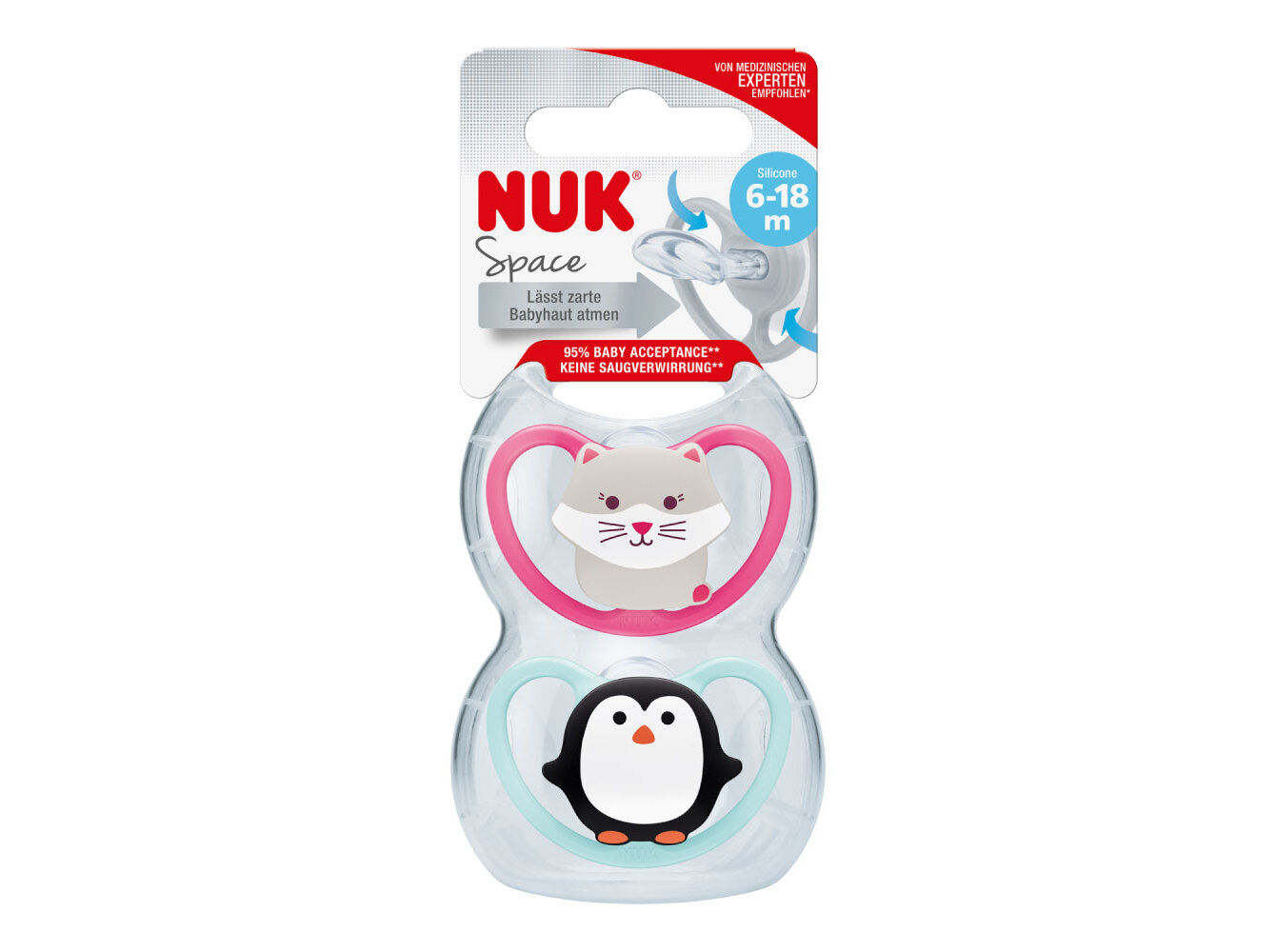 CHUPETA NUK SPACE SILICONE 6-18MESES 2UN image number 0