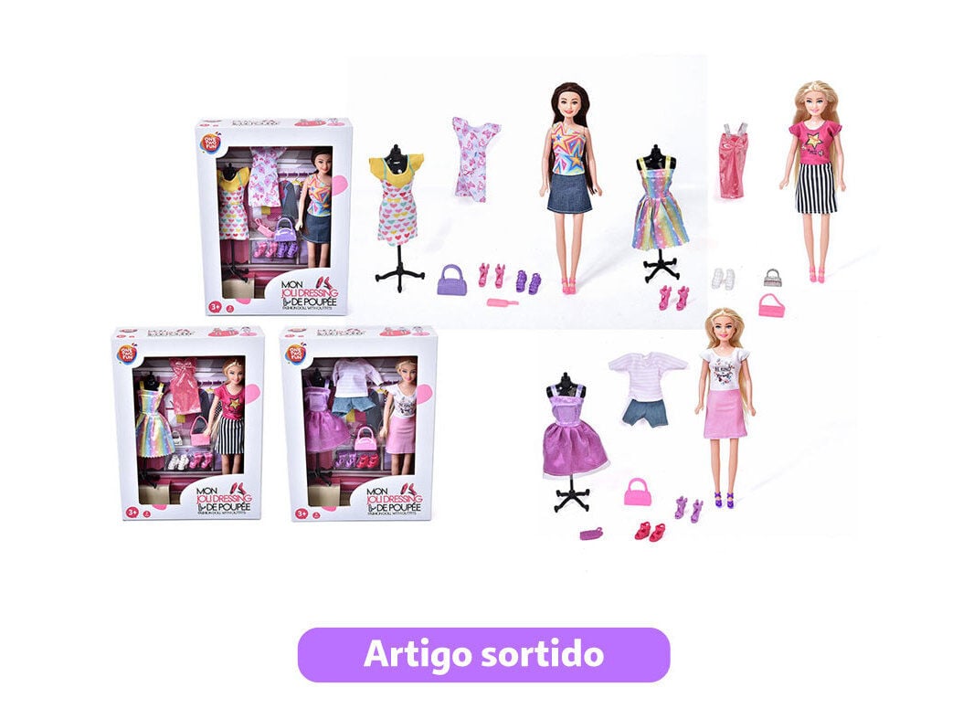 A MINHA BONECA ONE TWO FUN COM 2 OUTFITS MODELOS SORTIDOS image number 0