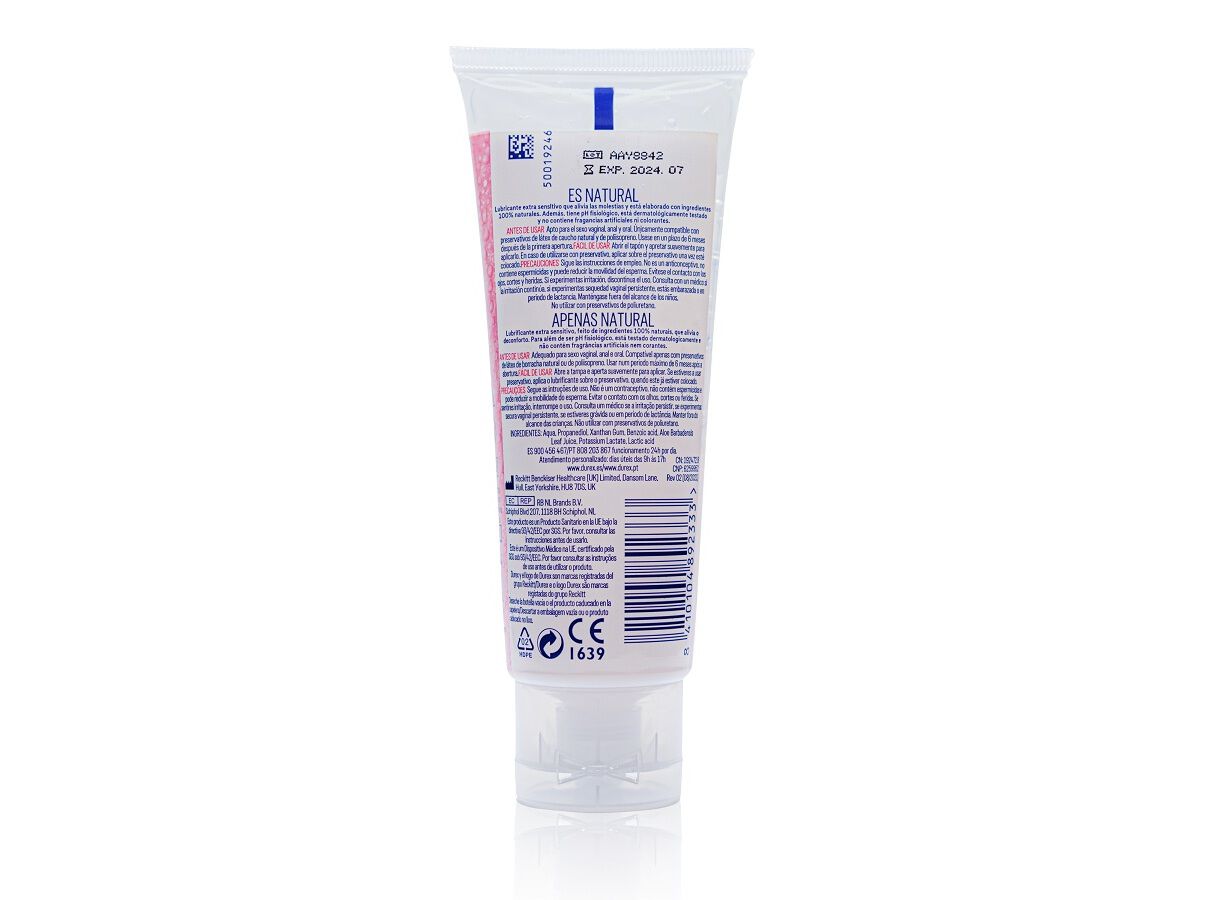 GEL DUREX LUBRIFICANTE NATURALS EXTRA SENSITIVE 100ML image number 1