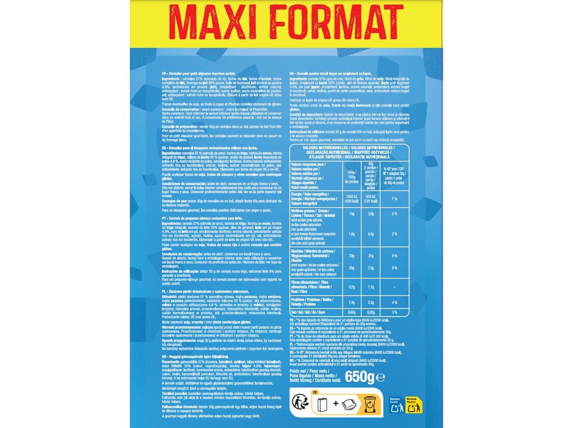 CEREAIS AUCHAN RECHEADOS COM LEITE 650G image number 1