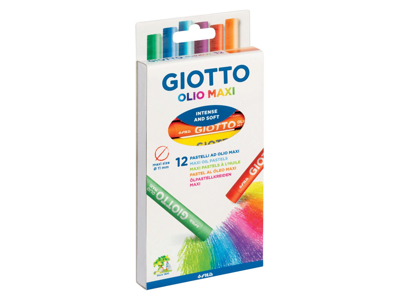 L&Aacute;PIS DE COR E CERA GIOTTO GIOTTO PASTEL &Oacute;LEO CAIXA 12 UNIDADES image number 1