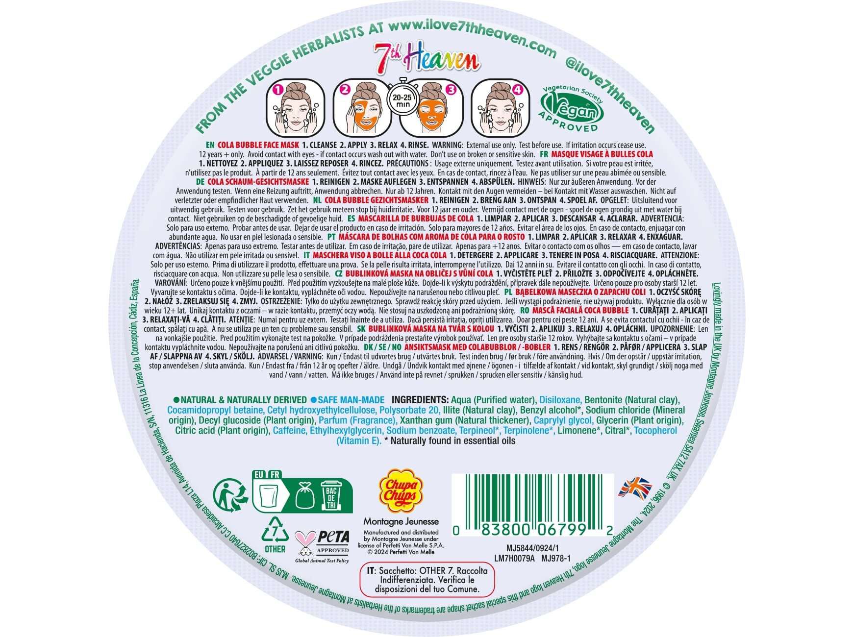 M&Aacute;SCARA 7TH HEAVEN CHUPA CHUPS COLA 8ML image number 1