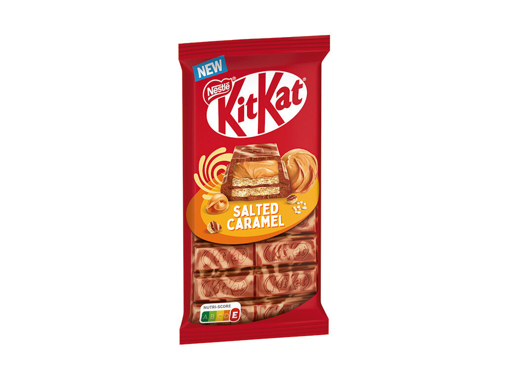 CHOCOLATE LEITE KITKAT BOLACHA E CARAMELO SALGADO 99G image number 0