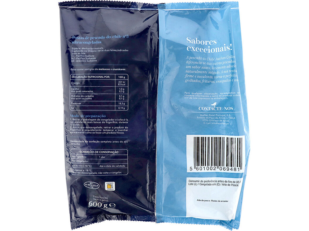 PESCADA DO CHILE AUCHAN COLLECTION POSTAS N&ordm; 5 PARA COZER 600G image number 1