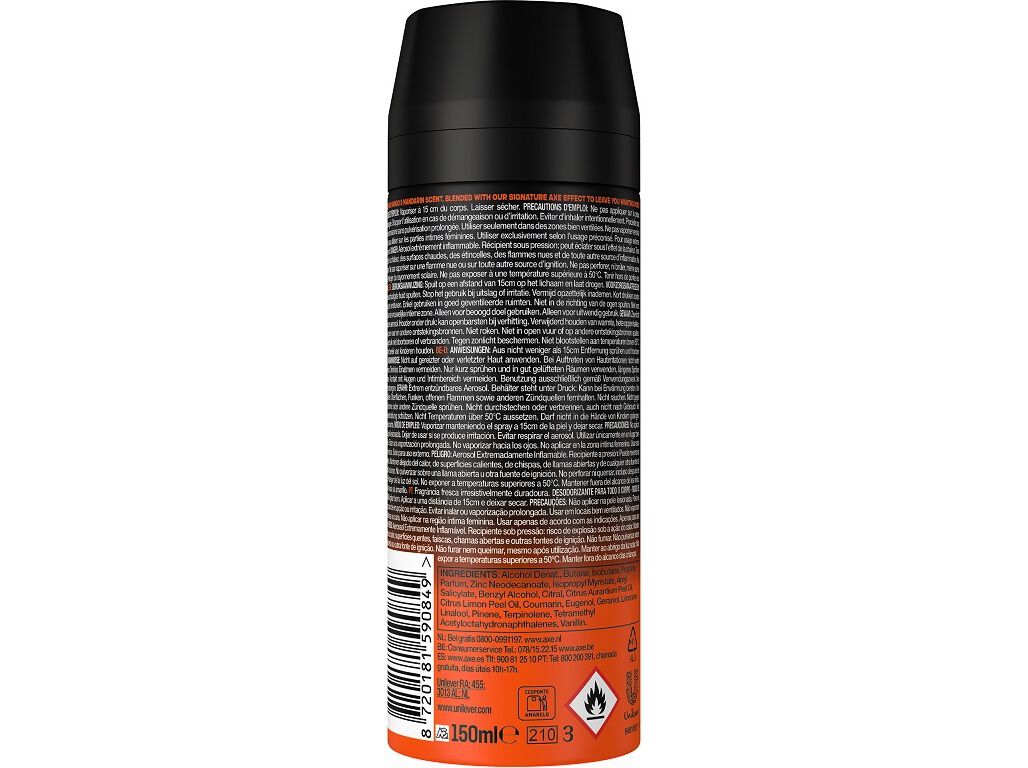 DESODORIZANTE AXE SPRAY SUNSET FRESH 150ML image number 1