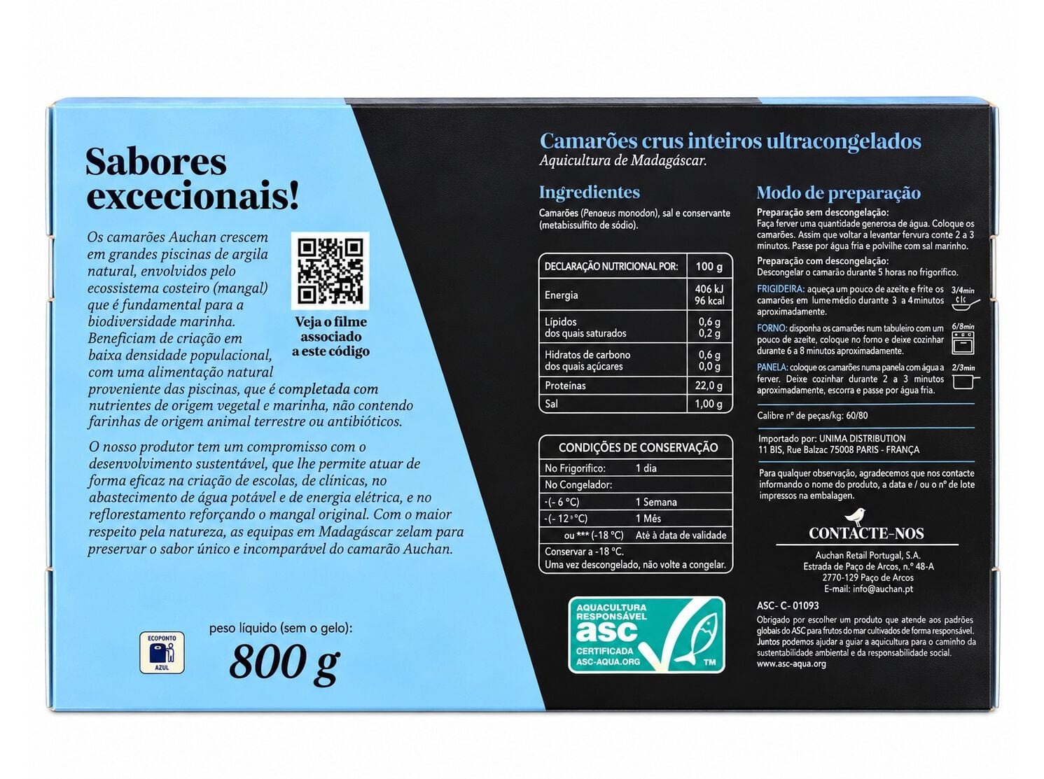 CAMAR&Atilde;O MADAG&Aacute;SCAR CR&Uacute; AUCHAN COLLECTION CULTIVAMOS O BOM 60/80 ASC 800G image number 1