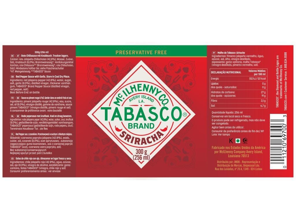 MOLHO SRIRACHA TABASCO 256G image number 1