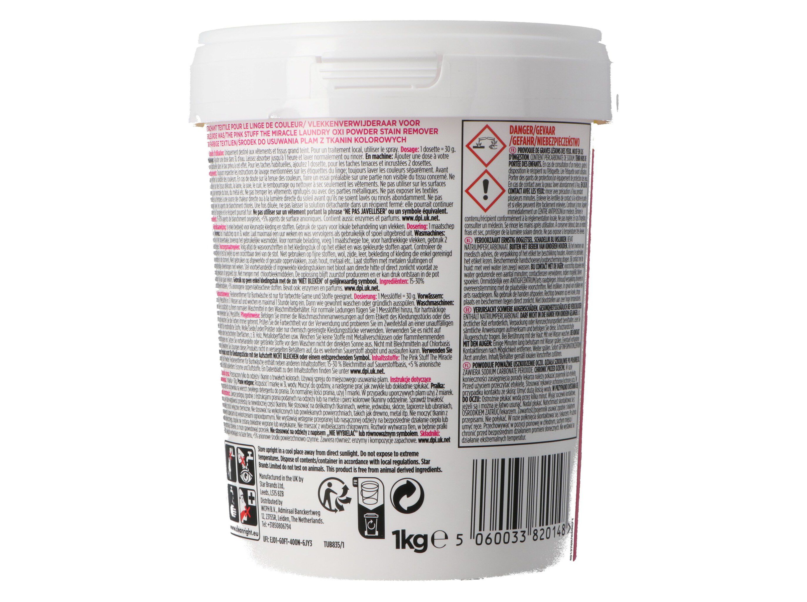 TIRA N&Oacute;DOAS PINK STUFF P&Oacute; ROUPA COR 1 KG image number 1