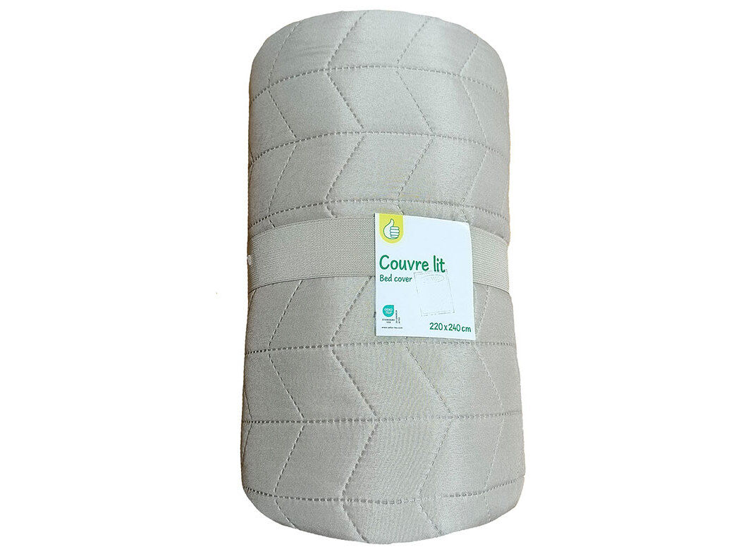 COLCHA MICROFIBRA AUCHAN ESSENCIAL TAUPE 240X220CM image number 0