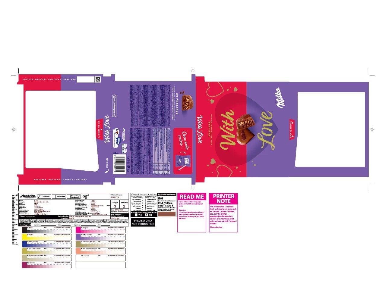 BOMBONS MILKA NOUGAT WITH LOVE 105G image number 1