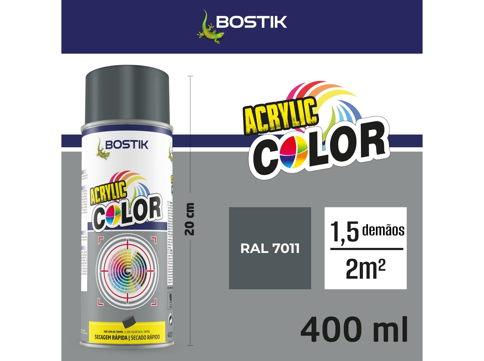 SPRAY ACRYLIC BOSTIK CINZA BASALTO 400ML image number 2