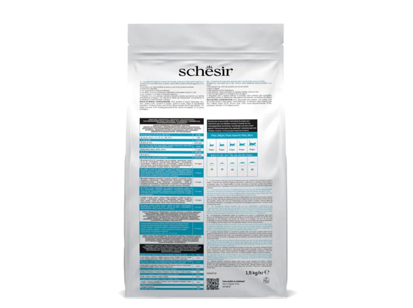 RA&Ccedil;&Atilde;O PARA GATO SCHESIR ADULTO PEIXE 1.5KG image number 1