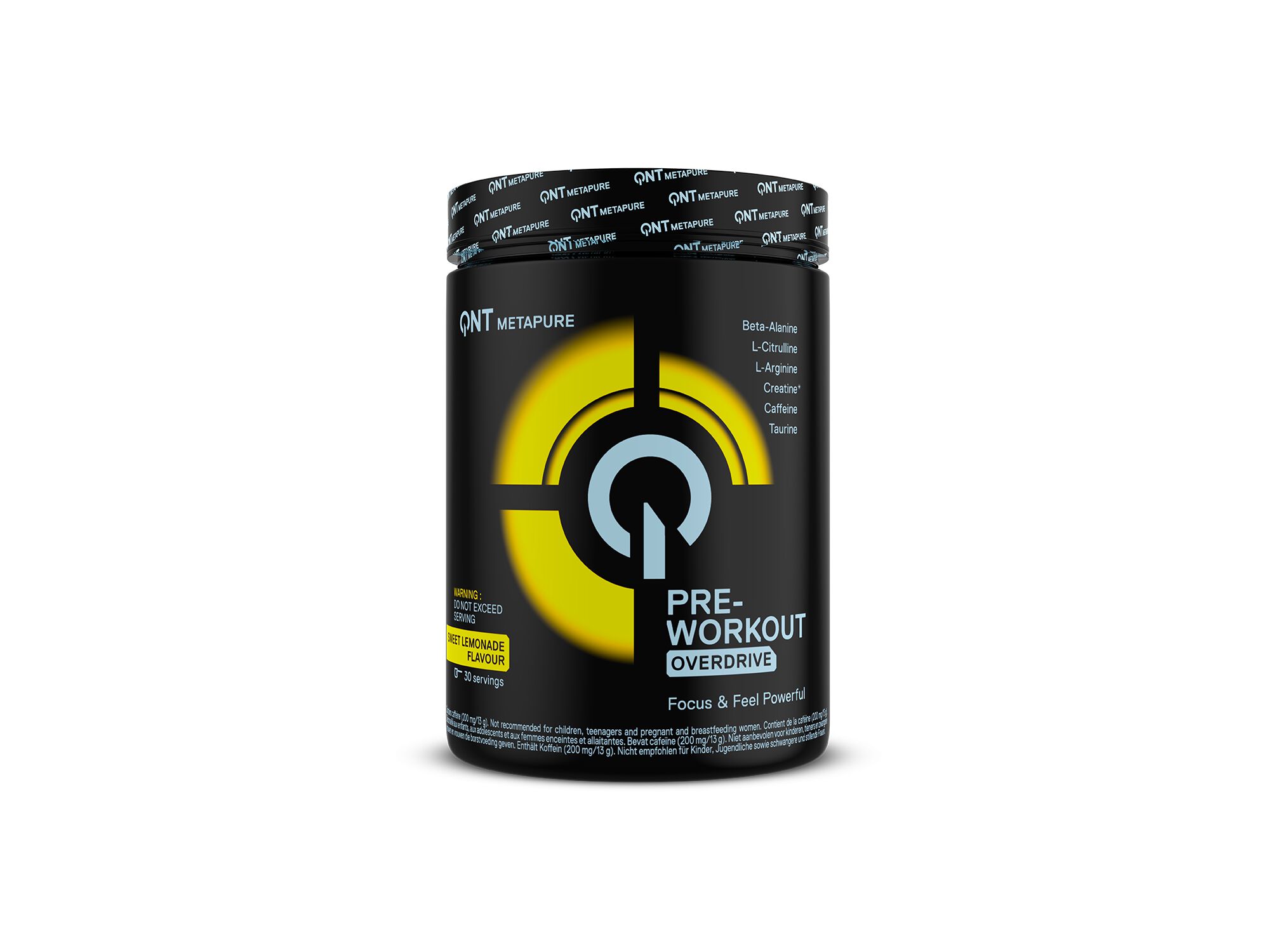 PRE-WORKOUT OVERDRIVE QNT LIMONADA DOCE 390GR