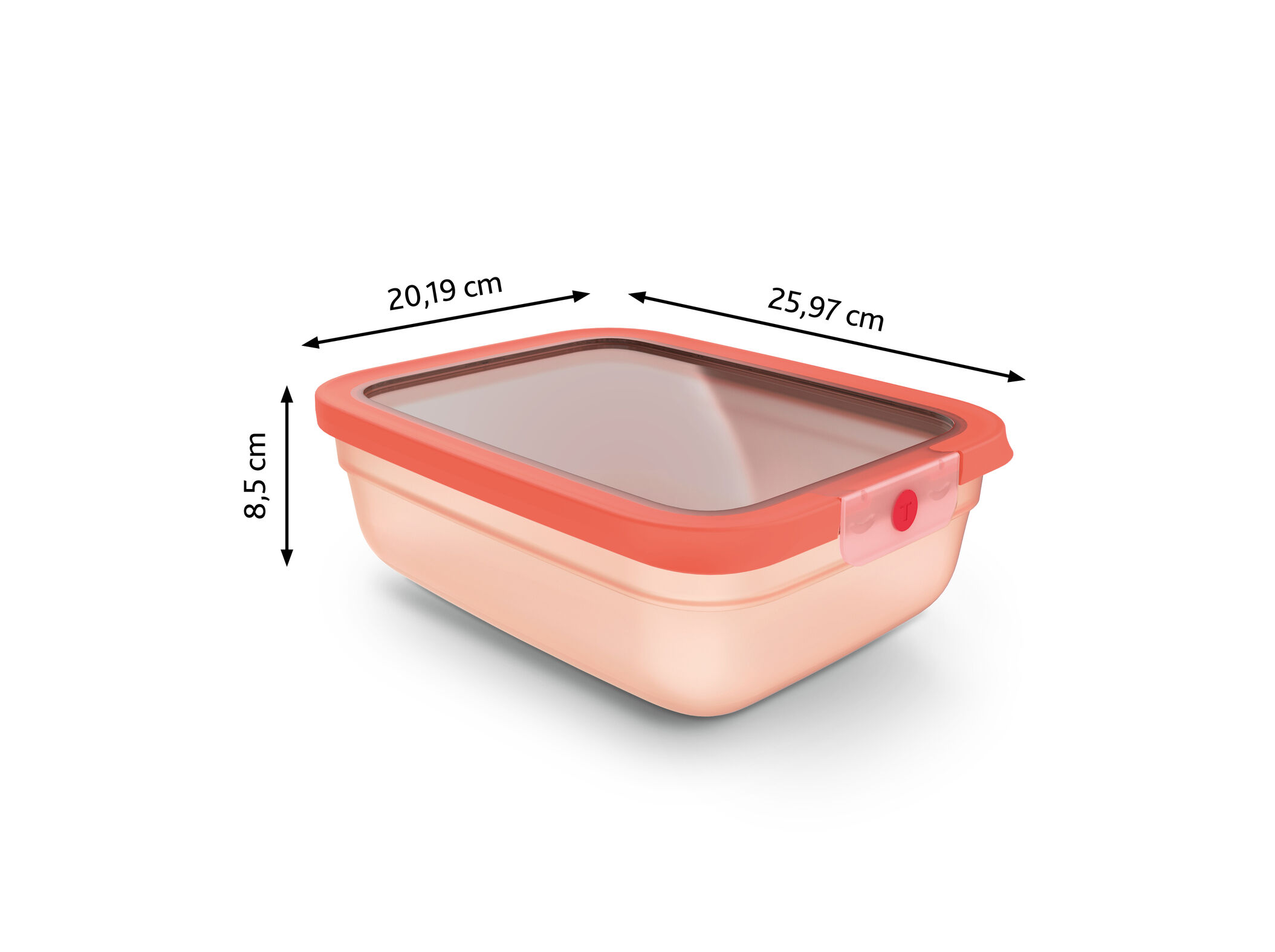 CAIXA HERM&Eacute;TICA TEFAL RECTANGULAR LARANJA 2.3L image number 2