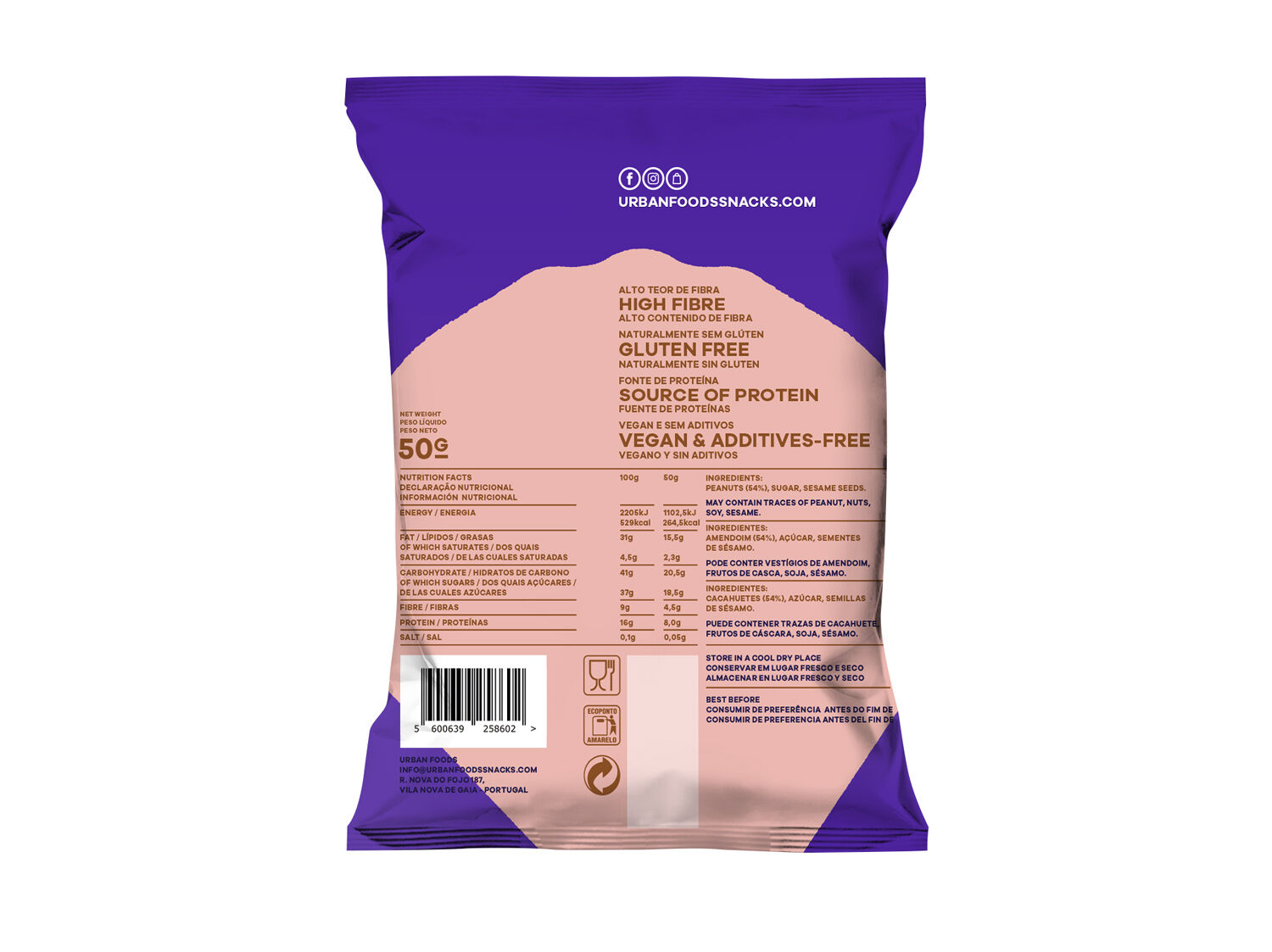 APERITIVO URBAN NATURE CARAMEL PEANUTS 50G image number 1