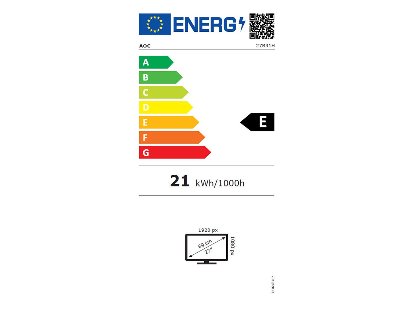 MONITOR OFFICE AOC 27B31H (27" FHD 120HZ) image number 4