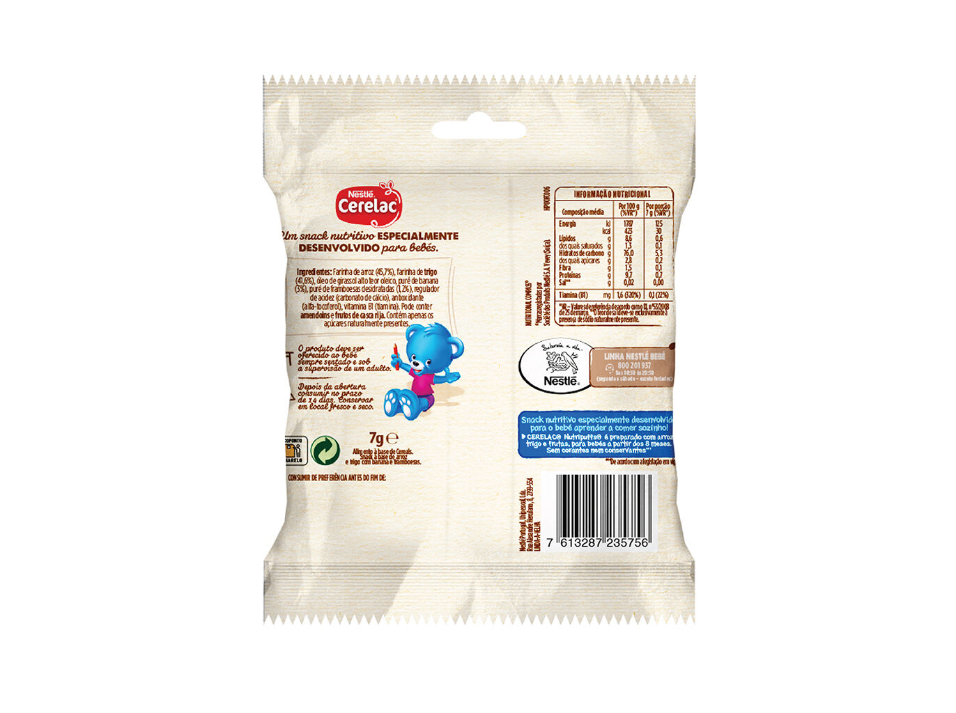 SNACK CERELAC NUTRIPUFFS FRAMBOESA 7G image number 1