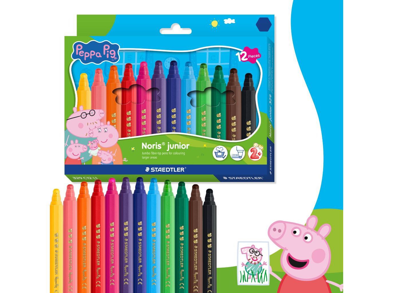 MARCADORES COLORIR STAEDTLER PEPPA PIG 12 UNIDADES image number 1