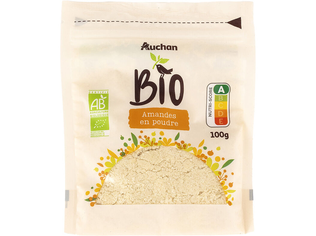 MIOLO DE AM&Ecirc;NDOA SEM PELE AUCHAN BIO 100G