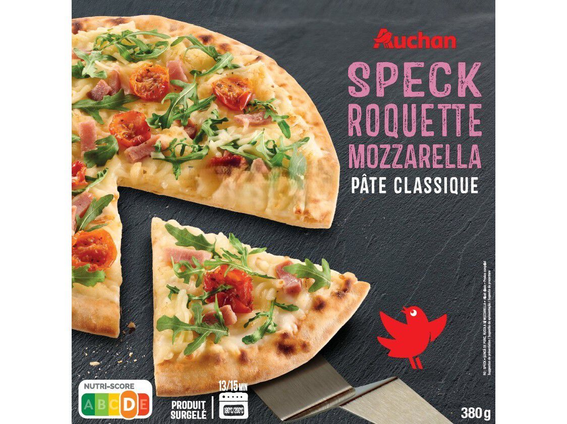 PIZZA MASSA CL&Aacute;SSICA AUCHAN SPECK R&Uacute;CULA MOZZARELLA 380G image number 0