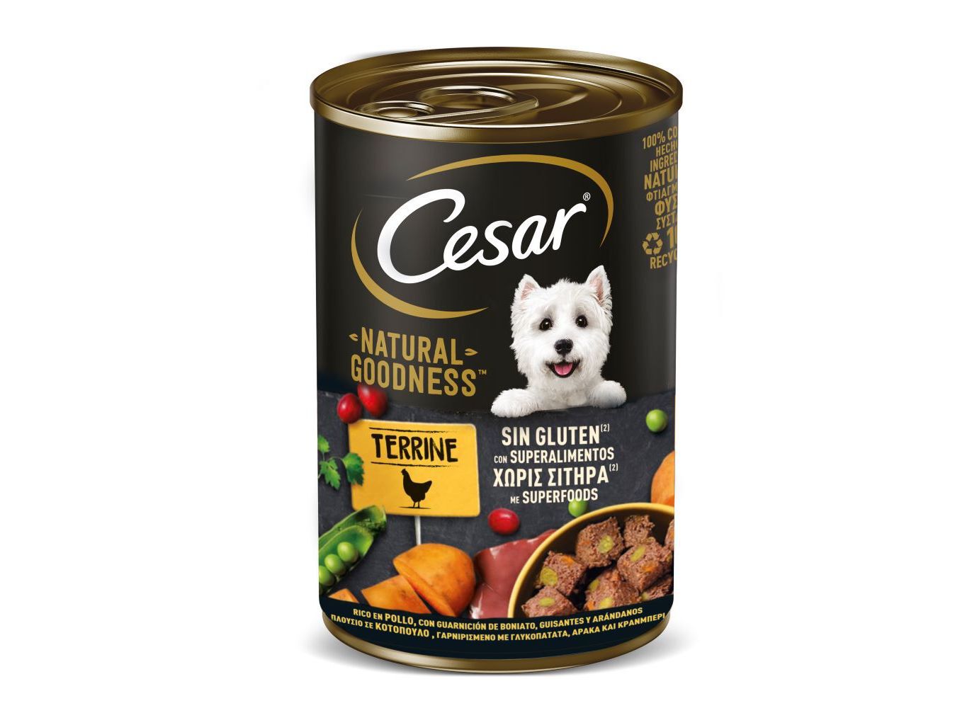 COMIDA H&Uacute;MIDA PARA C&Atilde;O CESAR FRANGO 400G image number 0