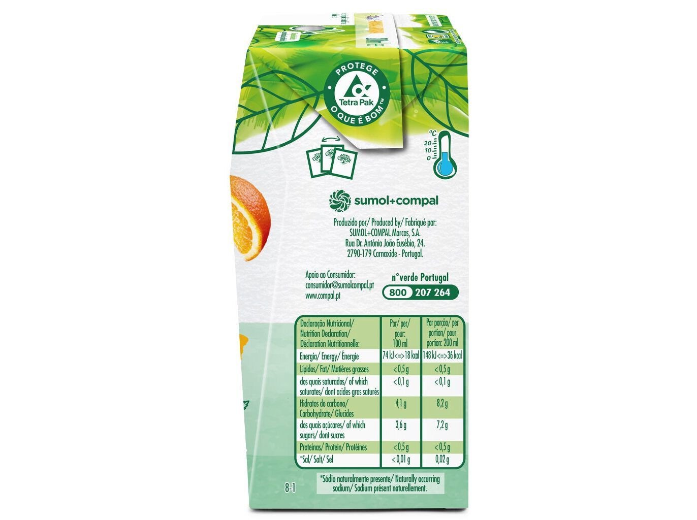 N&Eacute;CTAR COMPAL VITAL MANGA LARANJA 6X200ML image number 1