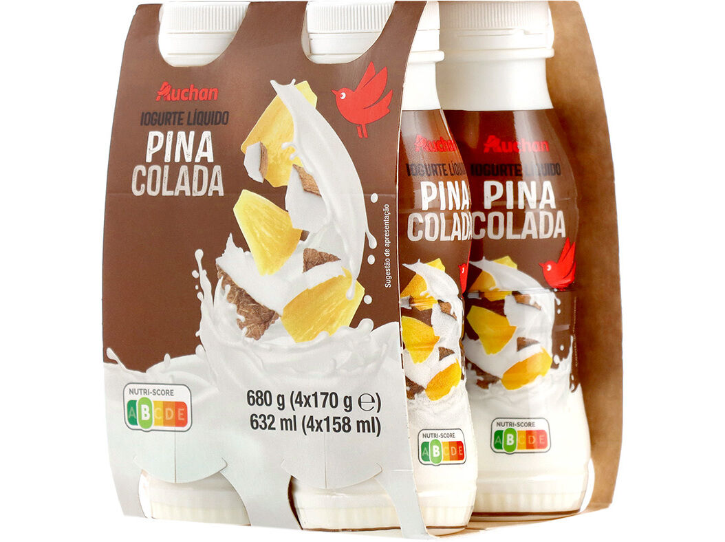 IOGURTE AUCHAN L&Iacute;QUIDO PINA COLADA 4X170G
