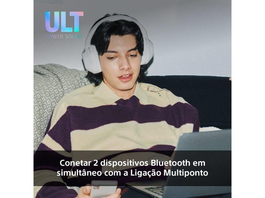 AUSCULTADORES BLUETOOTH SONY WH-ULT900NW (NOISE CANCELLING- BRANCO) image number 6