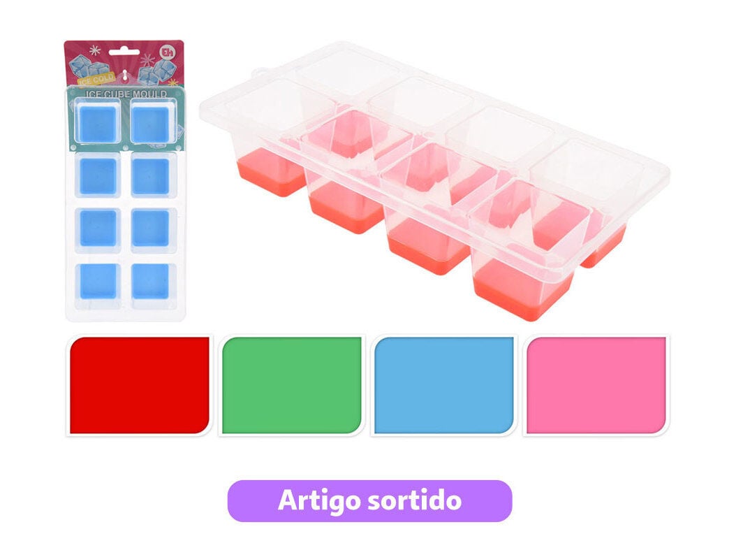 CUVETE PARA GELO 25X13X5CM CORES SORTIDAS