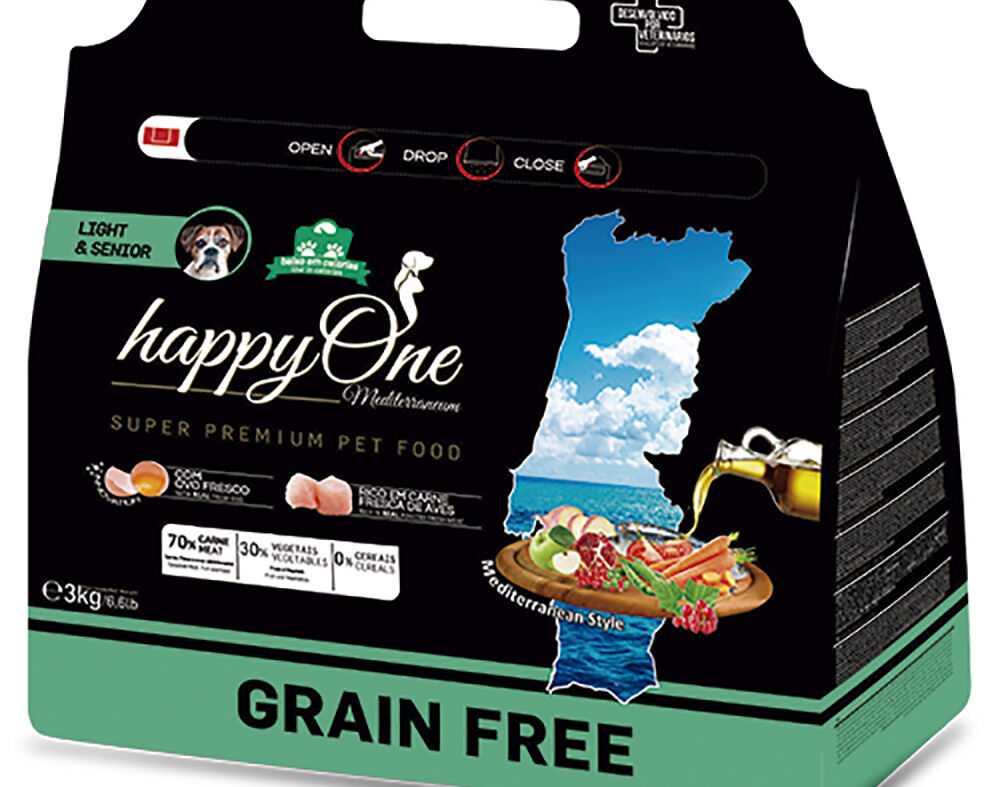RA&Ccedil;&Atilde;O PARA C&Atilde;O HAPPYONE MEDITERRANEUM LIGHT E S&Eacute;NIOR 3KG image number 0