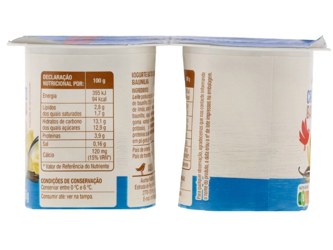 IOGURTE AUCHAN CREMOSO BAUNILHA 4X125G image number 2