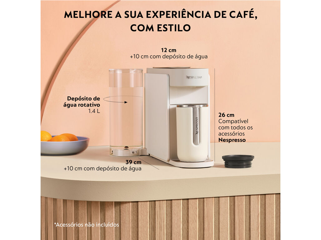 M&Aacute;QUINA DE CAF&Eacute; NESPRESSO DE'LONGHI VERTUO UP WHITE ENV200.W 1.4L image number 4