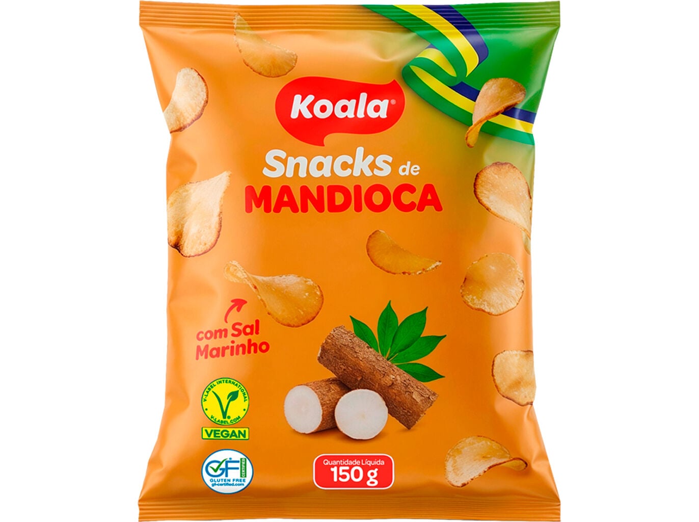 SNACKS MANDIOCA KOALA CHIPS COM SAL MARINHO 150G image number 0