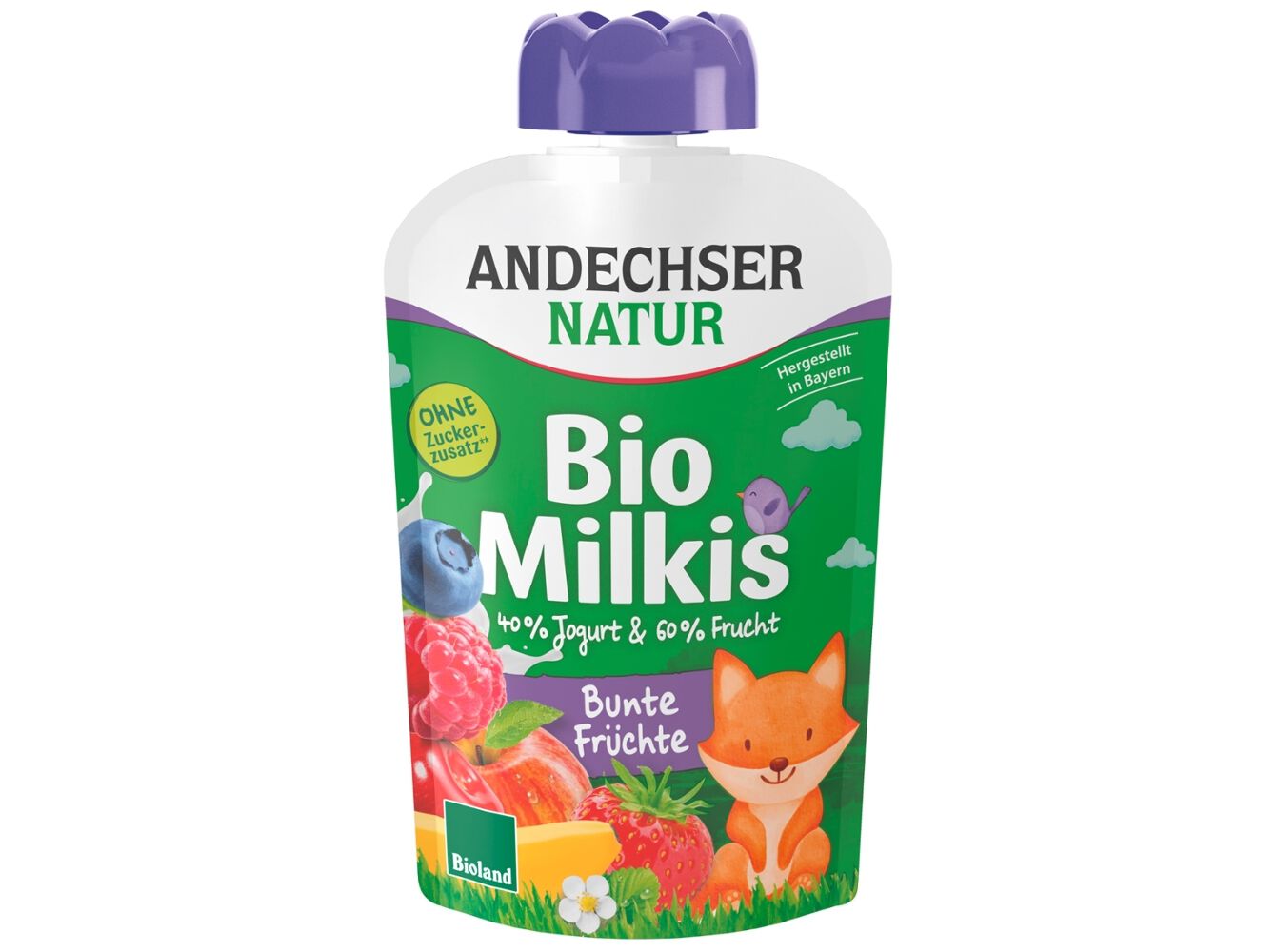 IOGURTE INFANTIL BIO ANDECHSER FRUTOS SILVESTRES SQUEEZE 100G