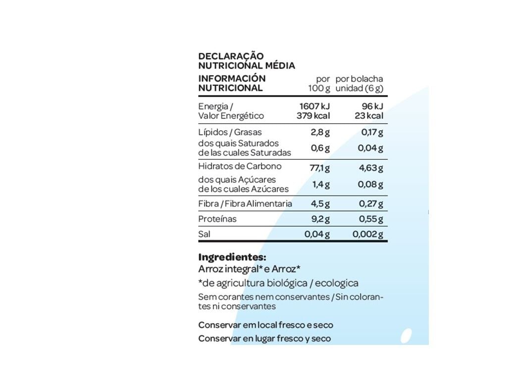 GALETES SALUTEM ARROZ SEM SAL BIO 130G image number 1