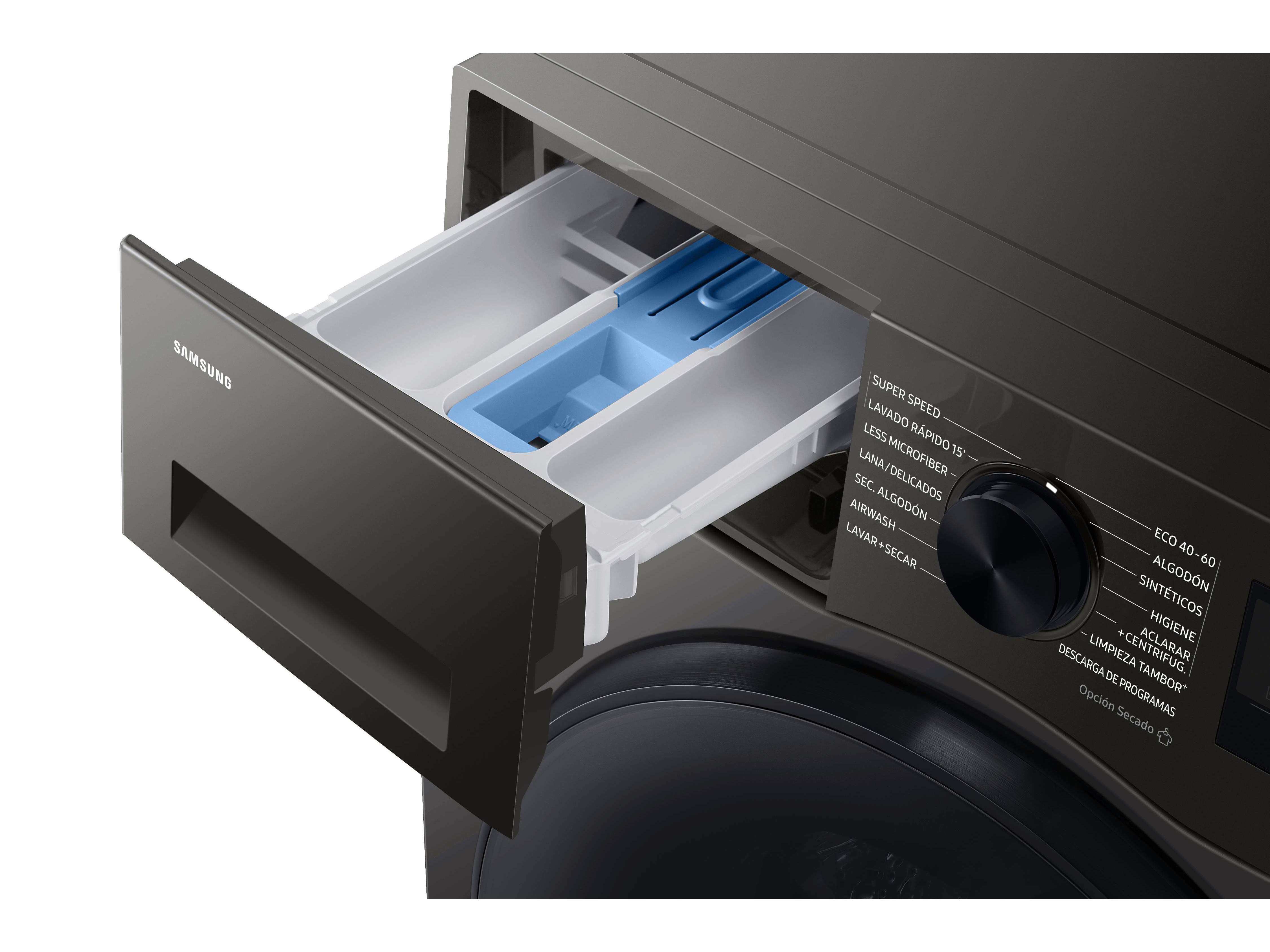 MAQUINA DE LAVAR E SECAR ROUPA SAMSUNG WD90HG5U34BXEP LOOK INOX D LAVA 9KG E SECA 6KG 1400RPM image number 4