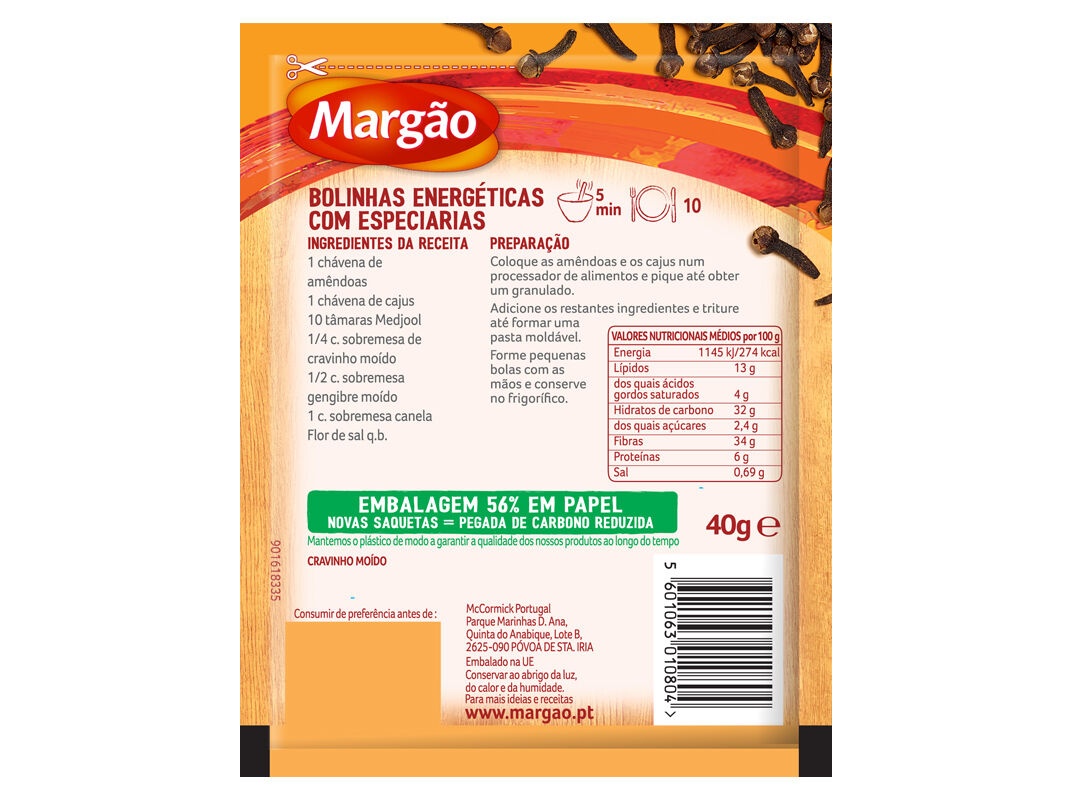 CRAVINHO MARG&Atilde;O MO&Iacute;DO 40G image number 1