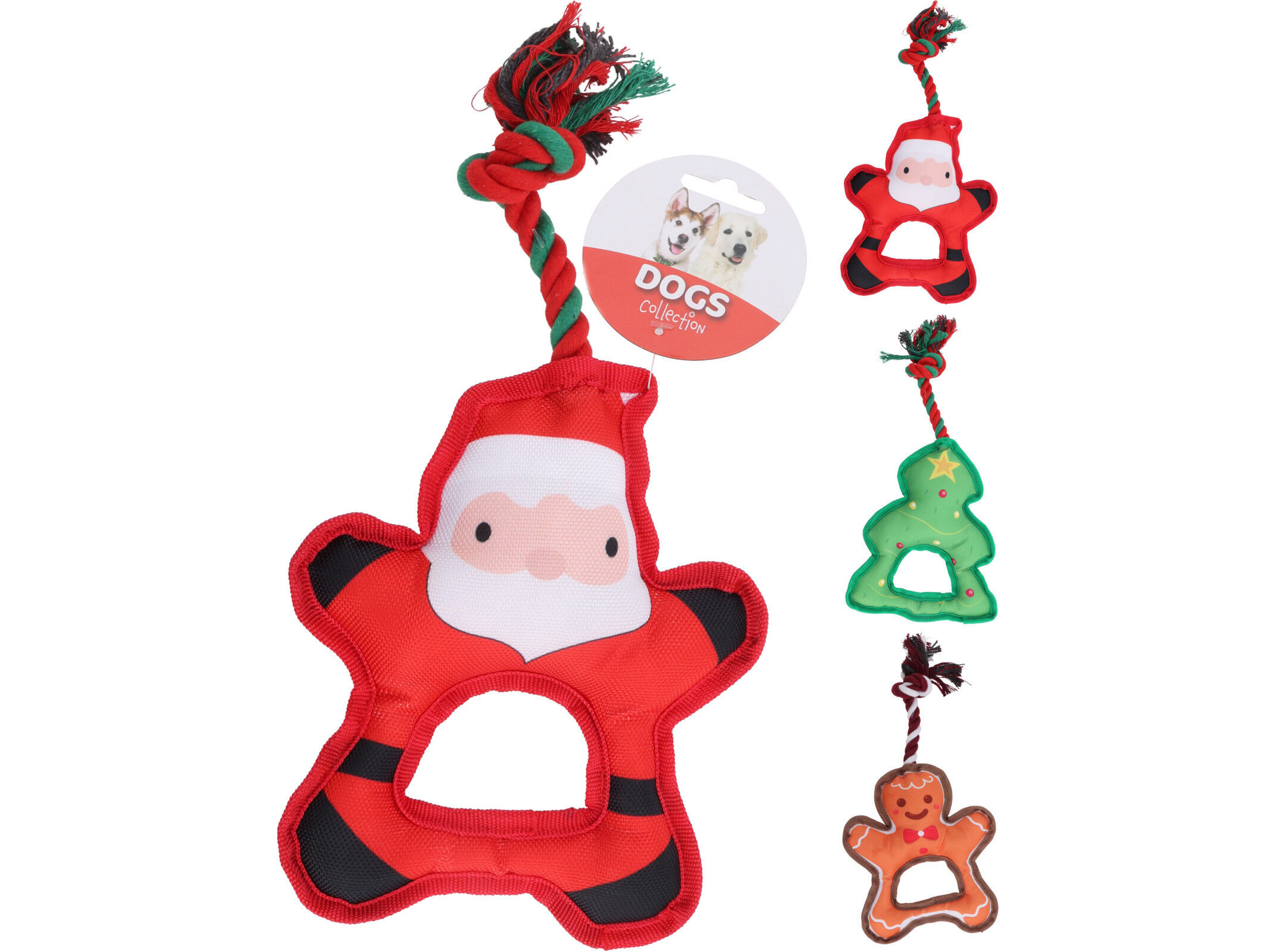 BRINQUEDO C&Atilde;O DOGS COLLECTION NATAL COM CORDA 24CM MODELOS SORTIDOS image number 1